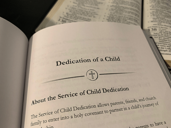 A Book of Prayer for Baptists open to Dedication of a Child