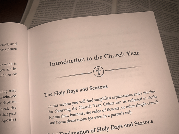 A Book of Prayer for Baptists open to Introduction to the Church Year