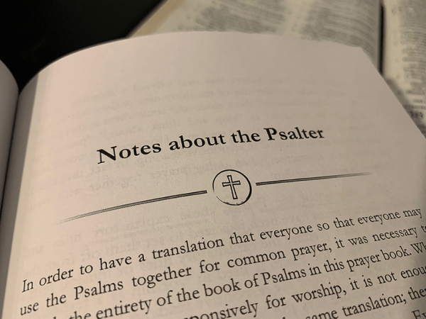 A Book of Prayer for Baptists open to Notes about the Psalter