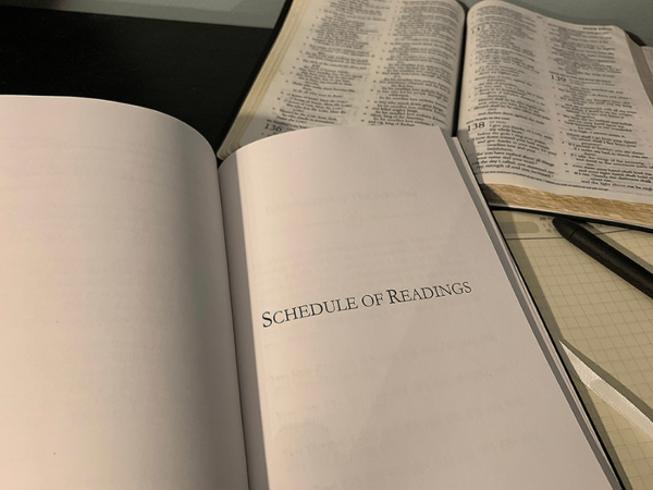 A Book of Prayer for Baptists open to the Schedule of Readings